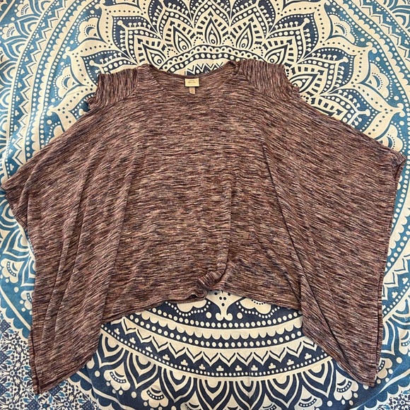 KNOX ROSE CAPE SHAWL SWEATER WOMEN SIZE XS EXTRA SMALL PURPLE PINK EUC 241 - Picture 1 of 13